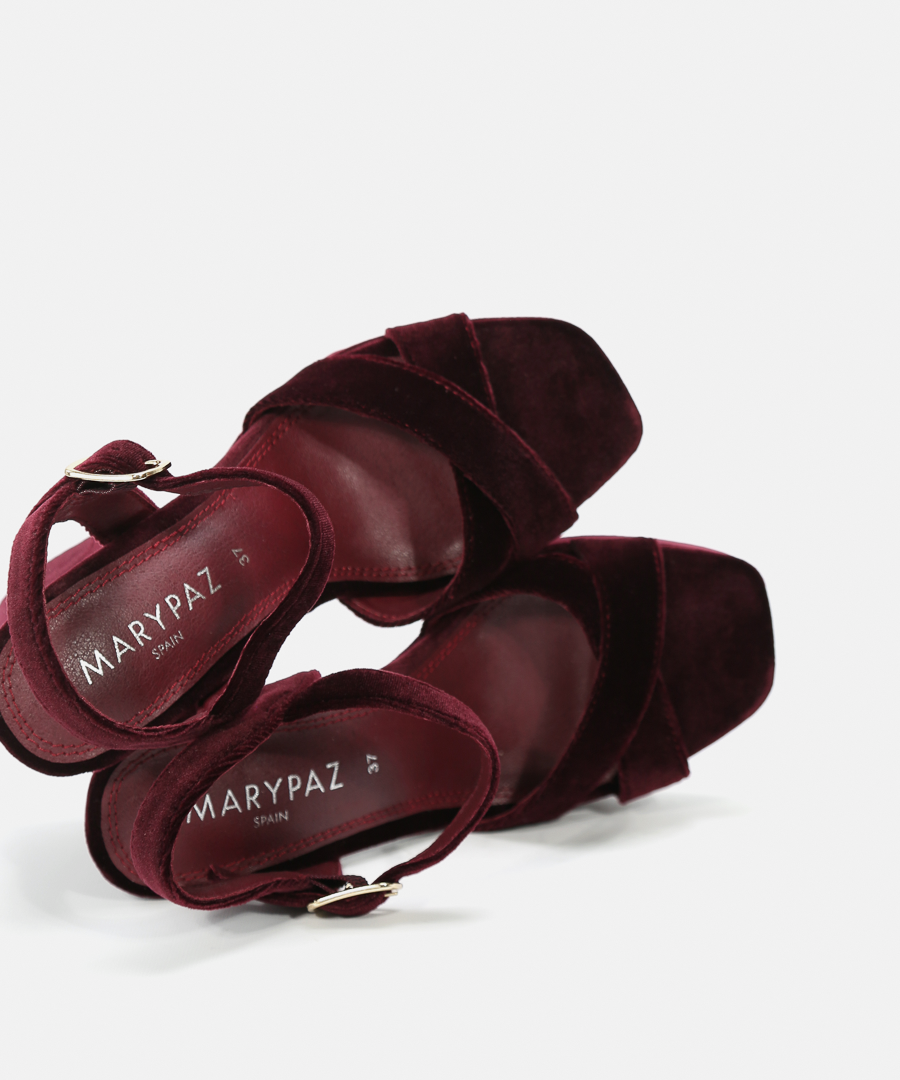 Sandalias plataforma terciopelo image number null